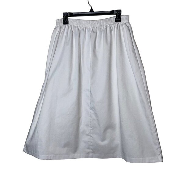 Mister Remo Vintage Women Skirt Size Large White Big Pockets Cotton Button Front - Picture 4 of 5